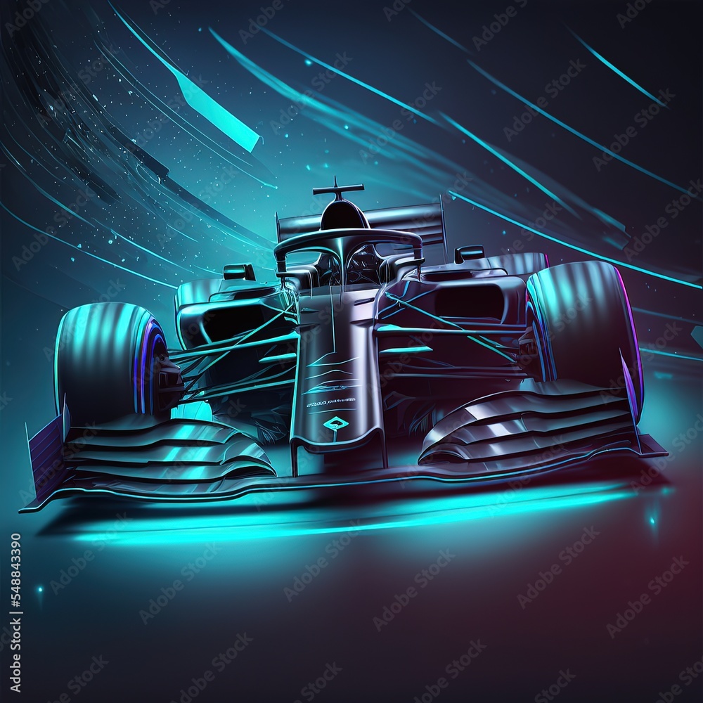 Papier peint photo - Formule 1 - Voiture de course - Papier peint non tissé  - (368 x