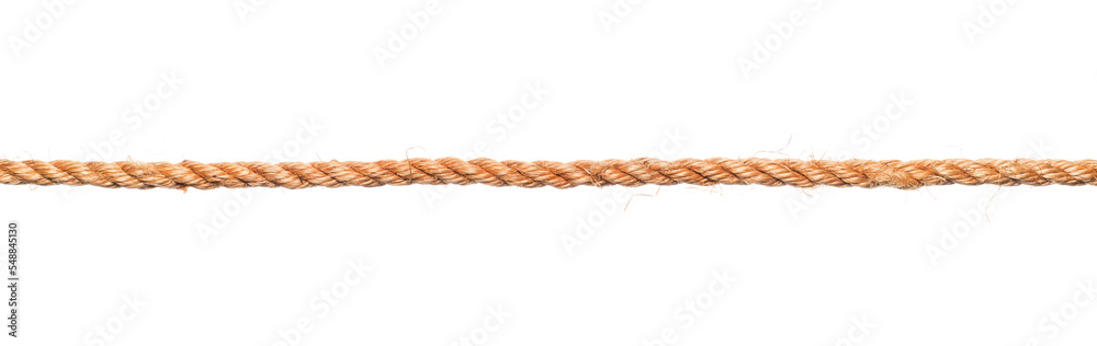 Strong rough brown rope. Png isolated with transparency Stock