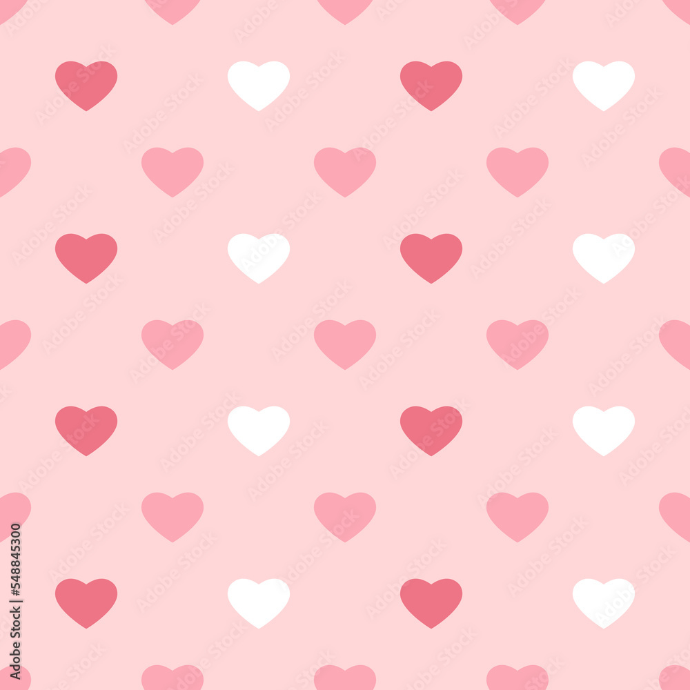 Seamless vector pattern with cute small hearts for babies or Valentine's Day