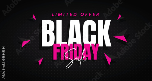 Black Friday Sale. Banner  poster  on dark background.