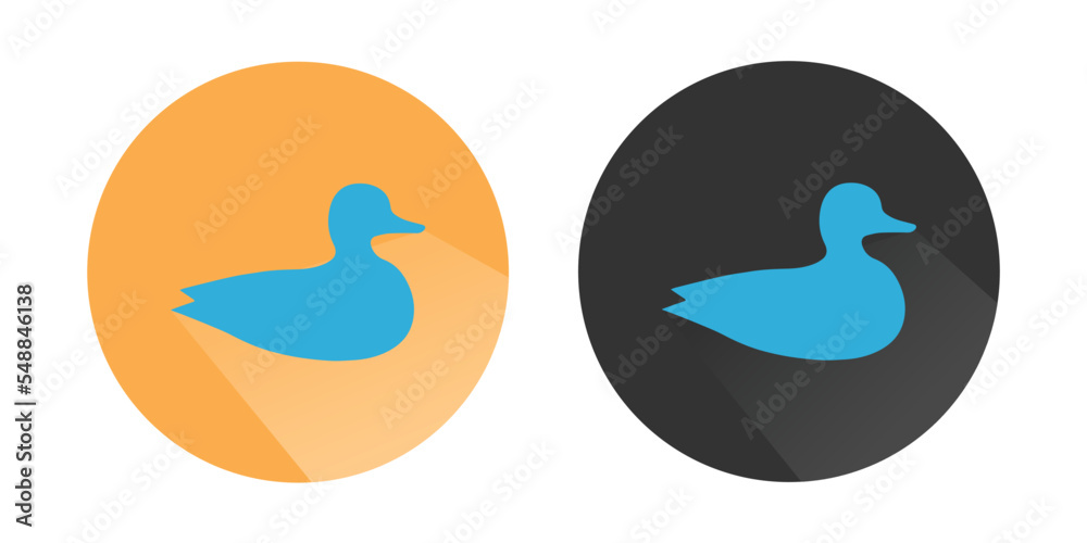 Fototapeta premium Duck icon, Duckling icon, Children's rubber toy icon, Bird, Bath Duck, camping icon, Duck logo Colorful vector icons