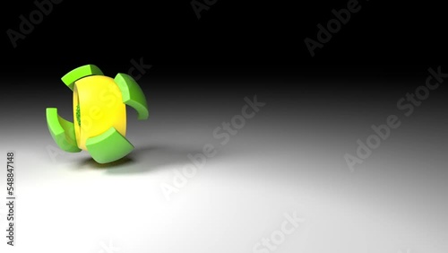animation of 3D word STRATEGY comes out of a rotating cube