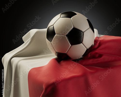 Soccer Ball And Poland Flag photo