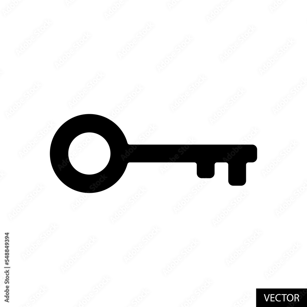 Key vector icon in flat style design for website design, app, UI, isolated on white background. Vector illustration. Key vector icon in flat style design for website design, app, UI, isolated on white background. Vector illustration.
