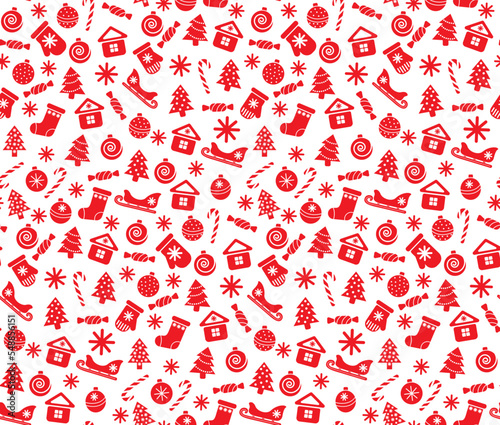 Seamless Christmas pattern christmas elements, vector