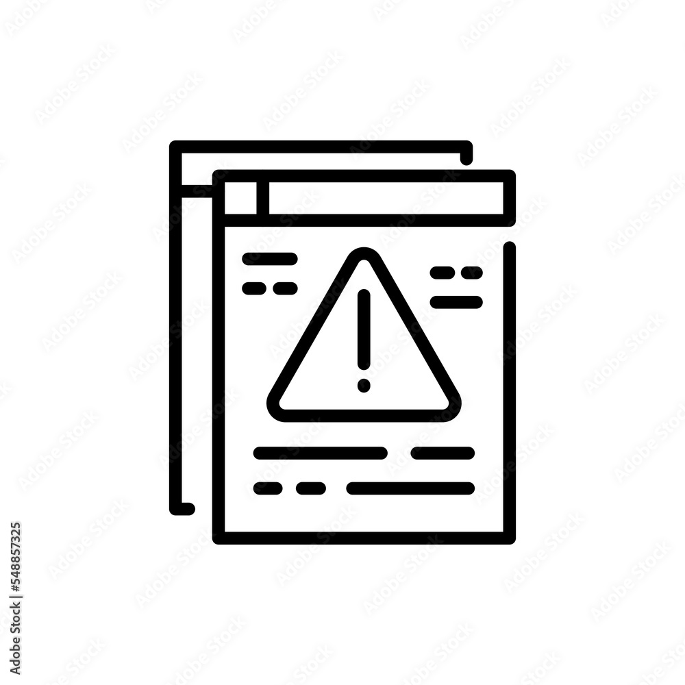 Problem on site black line icon. Technical help. Problem on site black line icon. Technical help.