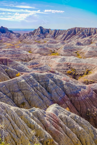 colorful hills at badlands national park
