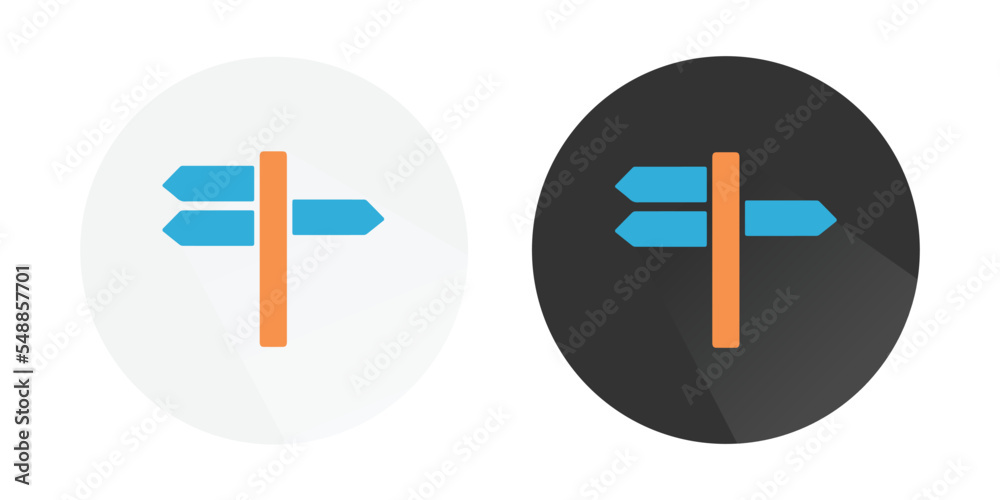 Obraz premium Signpost, Road Sign Icon, direction board, Road sign line icon, Direction pointer, signpost logo Colorful vector icons