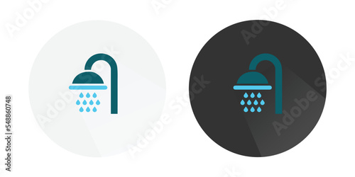 Shower icon, Showerhead icon, Man taking shower, Shower logo Colorful vector icons