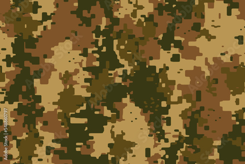 Full seamless digital pixel camouflage texture pattern. Usable for Jacket Pants Shirt and Shorts. Army textile fabric print. Geometric military camo. Vector illustration.