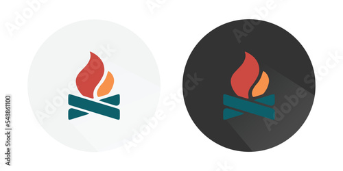 Campfire with firewood Icon, Bonfire icon, Burning bonfire with wood, Bonfire icon, campfire logo Colorful vector icons