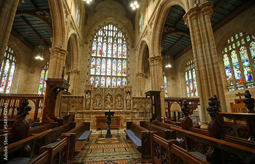 Fototapeta premium The window and pillars in St Andrew's Cathedral - Sydney