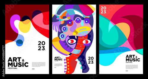 Summer Colorful Art and Music Festival Poster and Cover Template 2023