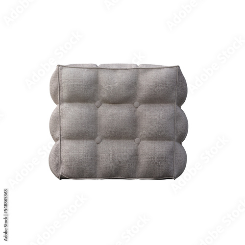 soft pouf isolate on a transparent background, interior furniture, 3D illustration, cg render