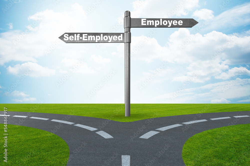 Concept of choosing self-employed versus employment Concept of choosing self-employed versus employment