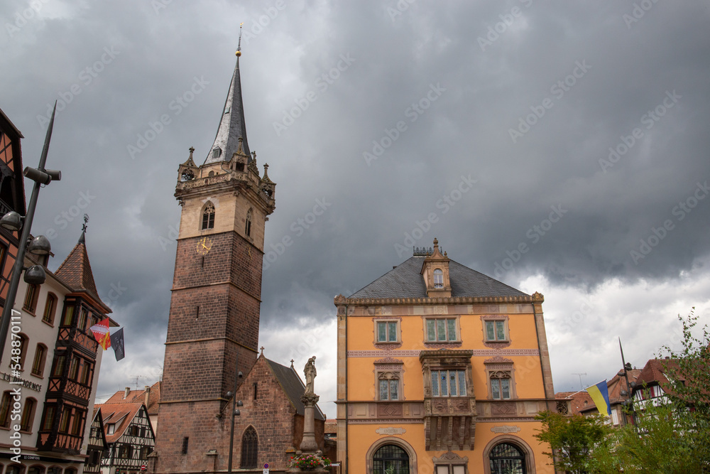 Houses of a French village in the Alsace area in France, with a mix between French and German style Houses of a French village in the Alsace area in France, with a mix between French and German style