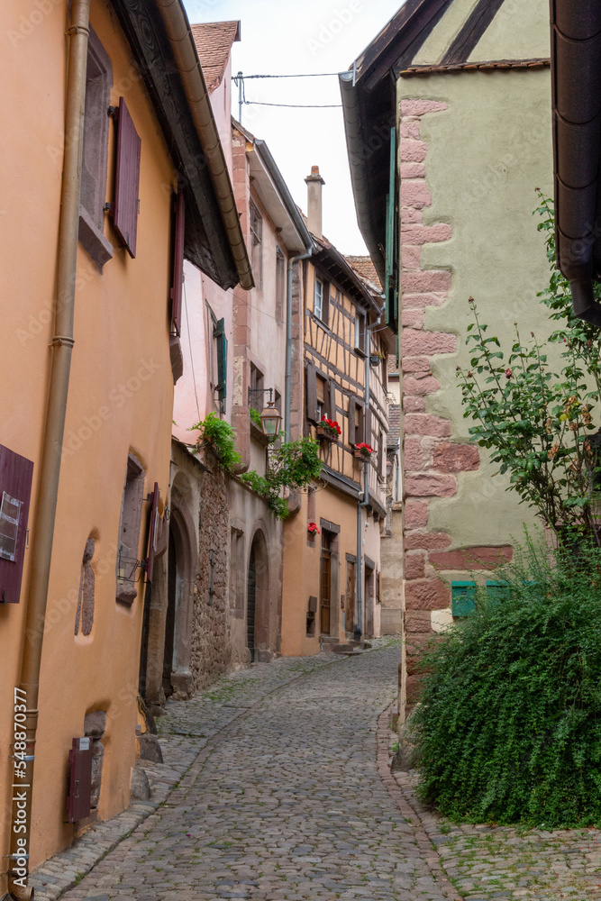 Small towns in France in the Alsace area, in vineyard areas.