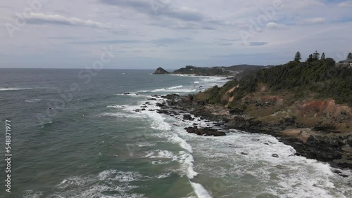 The wavy Oxley beach in Port Macquarie, Australia photo