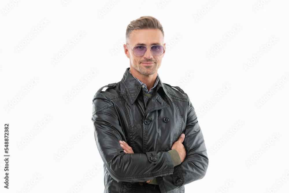 smiling grizzled man in coat. adult grizzled cool man. studio shot of grizzled man. smiling grizzled man in coat. adult grizzled cool man. studio shot of grizzled man.