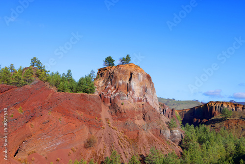 View of Racos volcanic crater in the sunrise, Brasov county, Romania photo