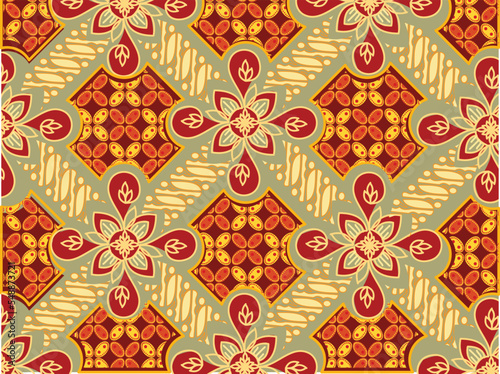 Batik Indonesian: is a technique of wax-resist dyeing applied to whole cloth, or cloth made using this technique originated from Indonesia. EPS 10 Vector
