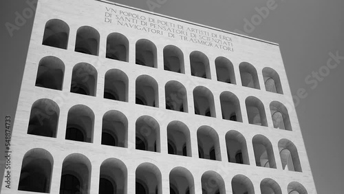 Famous facade of the Palazzo della Civilta 'in the EUR district photo