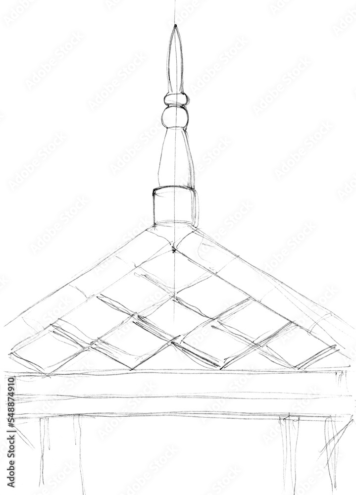 Sketch of peaky roof Sketch of peaky roof