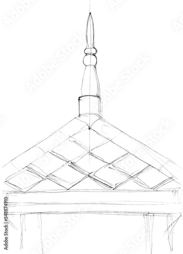 Sketch of peaky roof