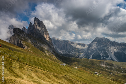 Clouds over mountain massif Odle in Dolomites © tmag