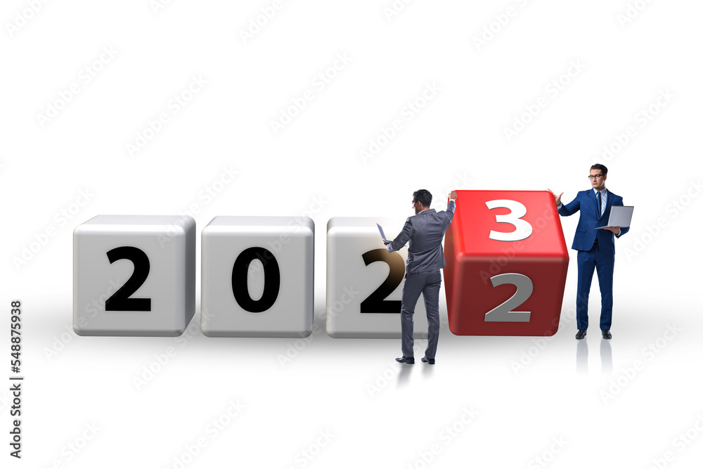Concept of the year 2022 turning to 2023 Concept of the year 2022 turning to 2023