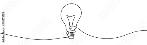 Continuous one line drawing bulb lamp vector illustration minimalism concept