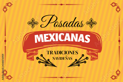 vintage style wide poster design, to celebrate Posadas mexicanas