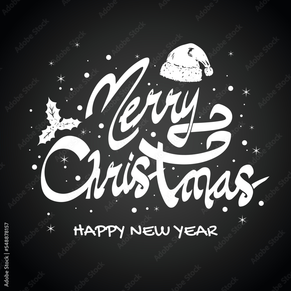 Fototapeta premium Latin bold vintage Christmas font shape, with black and white mode.