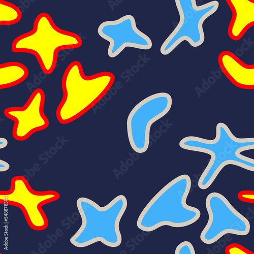 yellow and blue spots pattern