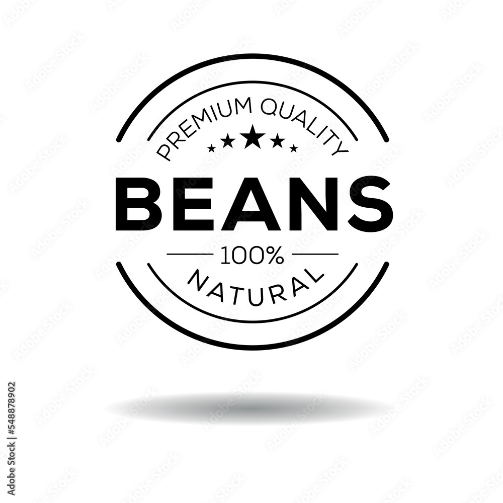 Creative (Beans), Beans label, vector illustration.