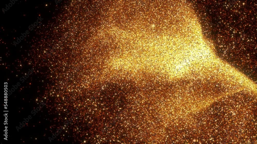 Ember gold particles. Computer generated 3d render