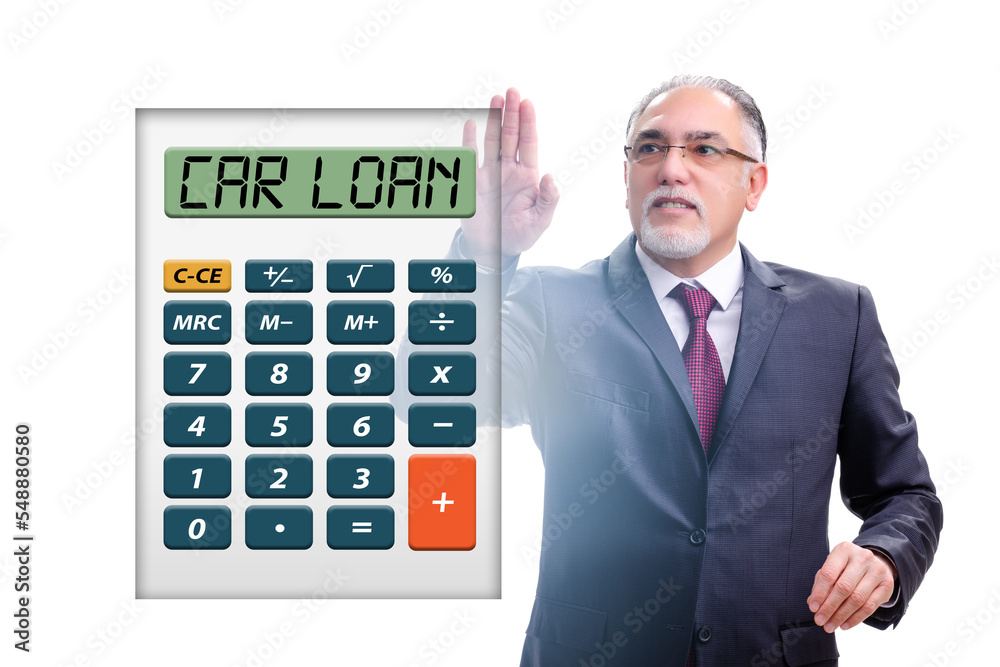 Concept of car loan with calculator Concept of car loan with calculator