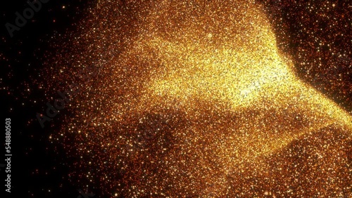 Ember gold particles. Computer generated 3d render