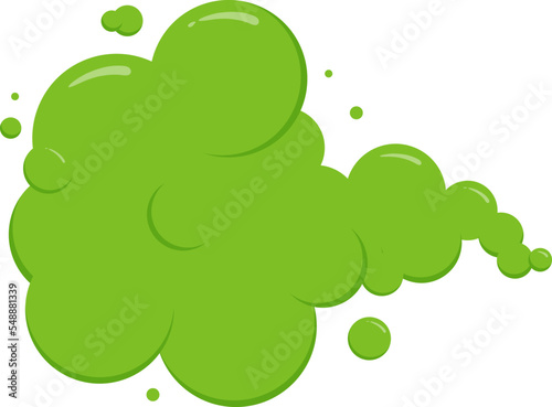 Fart cloud, smell smoke, bad gas, cartoon green stink odour vector icon. Aroma illustration