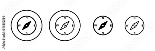 Compass icon vector illustration. arrow compass icon sign and symbol