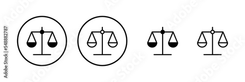 Scales icon vector illustration. Law scale icon. Justice sign and symbol