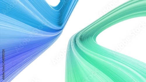 Illustration of blue green abstract shapes with added effects