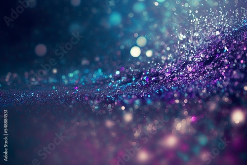 abstract glitter silver  purple  blue lights background photo