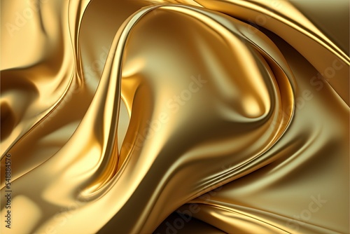 Abstract gold fabric background texture with golden elegant satin material