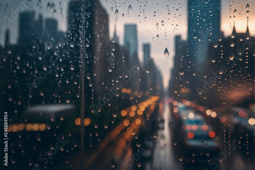 Raindrops on the windows glass