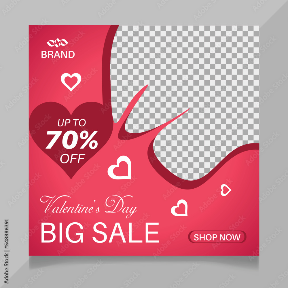 Valentine's day social media post template Valentine's day social media post template