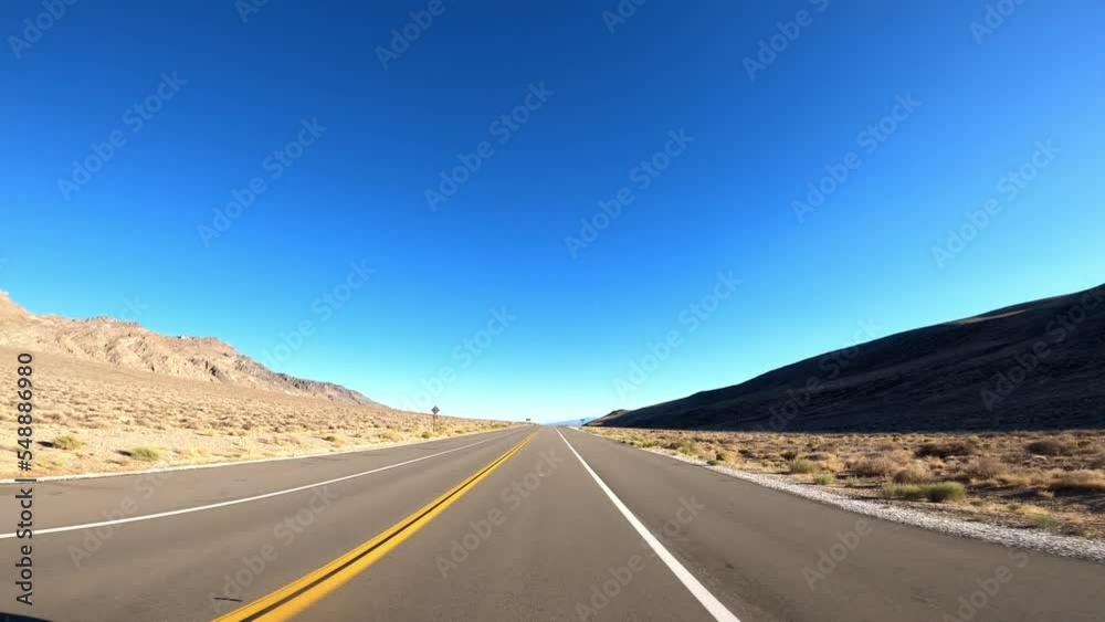 Death Valley Driving 54 POV Road California Death Valley Driving 54 POV Road California
