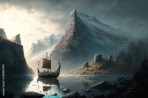 Concept art Norse and viking mythology, landscape photo