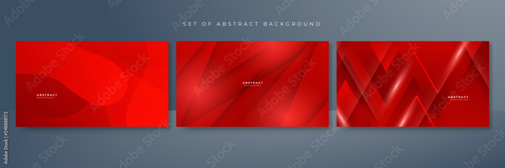 Dynamic red geometric with colorful gradient background