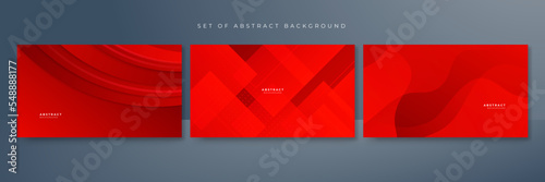 Dynamic red geometric with colorful gradient background